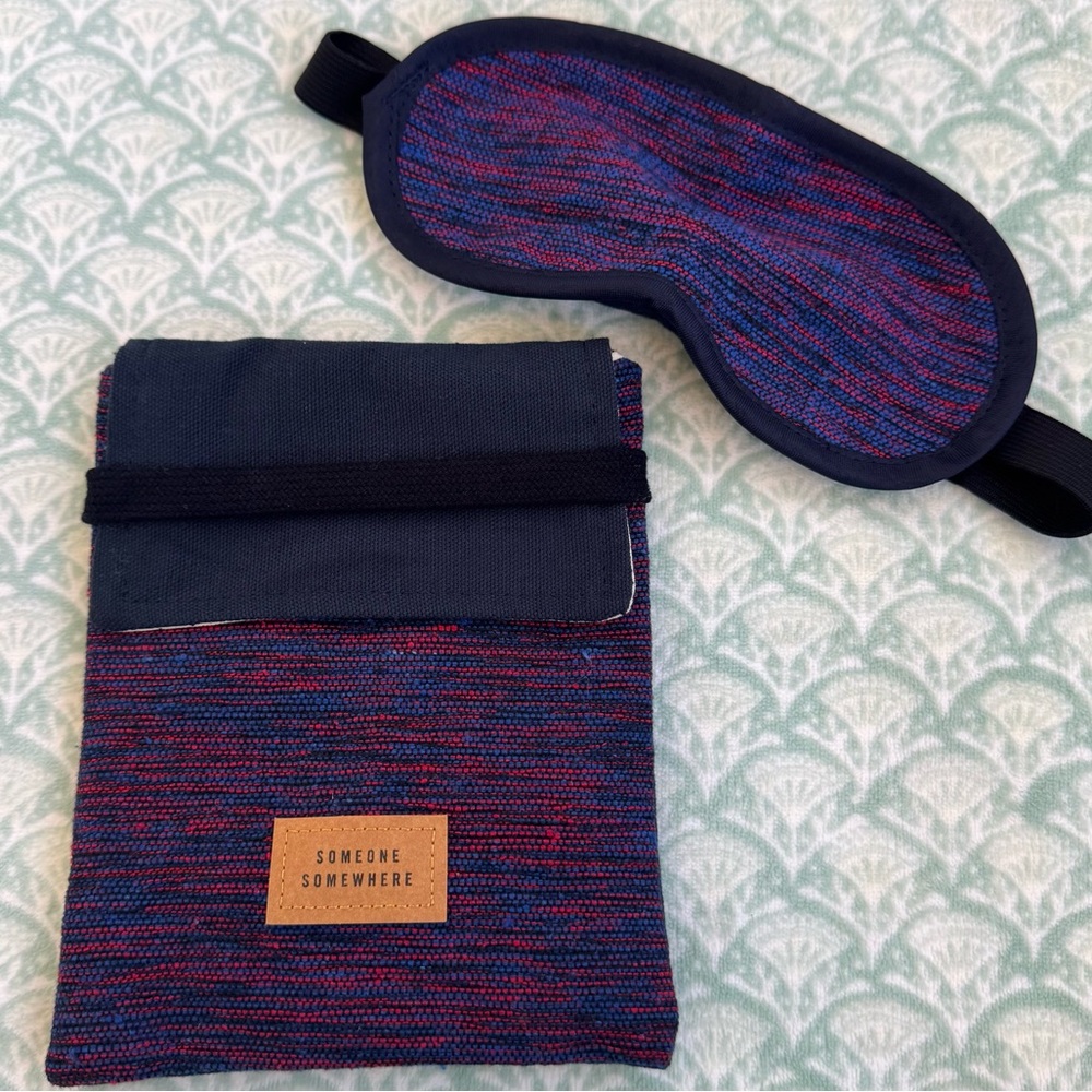 New! Travel Bag and Sleeping Mask. “Someone Somewhere” Artisan.